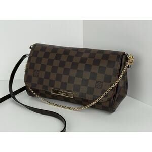 Louis Vuitton Damier Ebene Checkered Favorite MM Crossbody Women's Bag